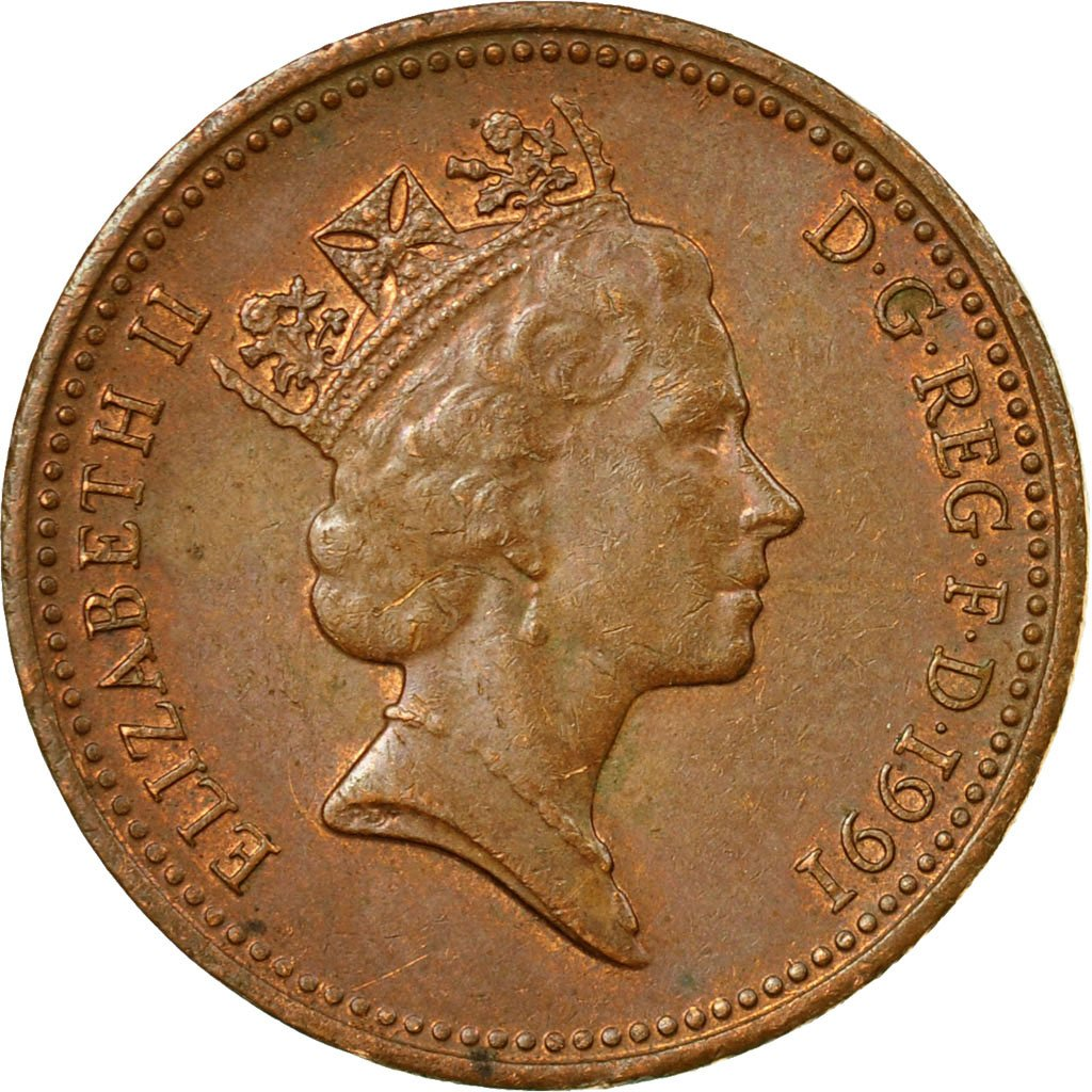 UK penny, 1991, obverse